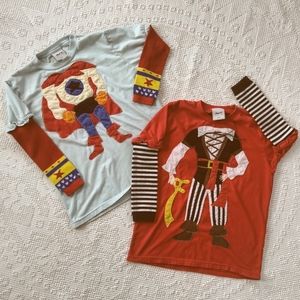 2 Novelty Morfs Character Pirate Superhero 👕